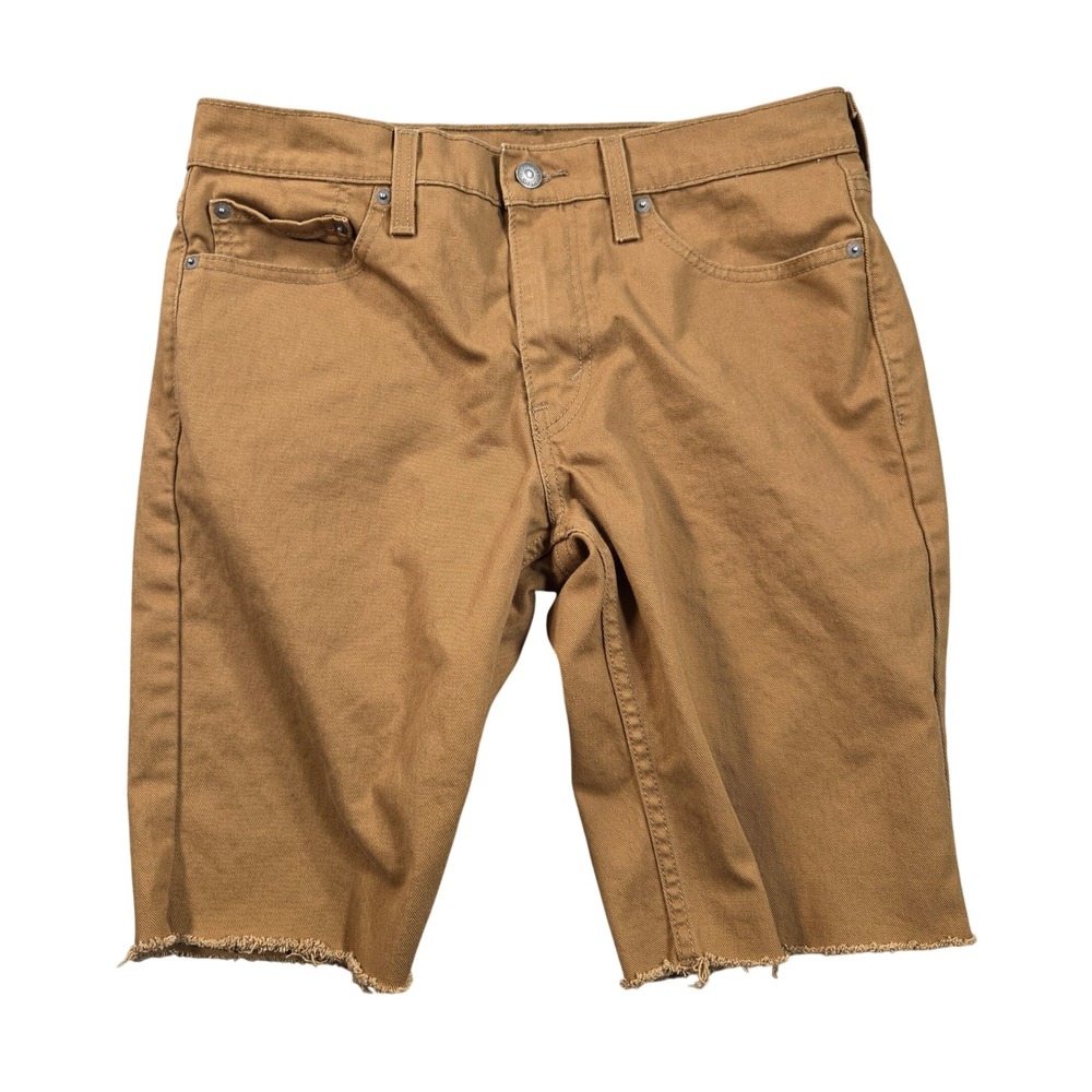 Levis 511 Slim Fit Cut Off Shorts Mens 32 Brown Tan Raw Hem 36555-0241